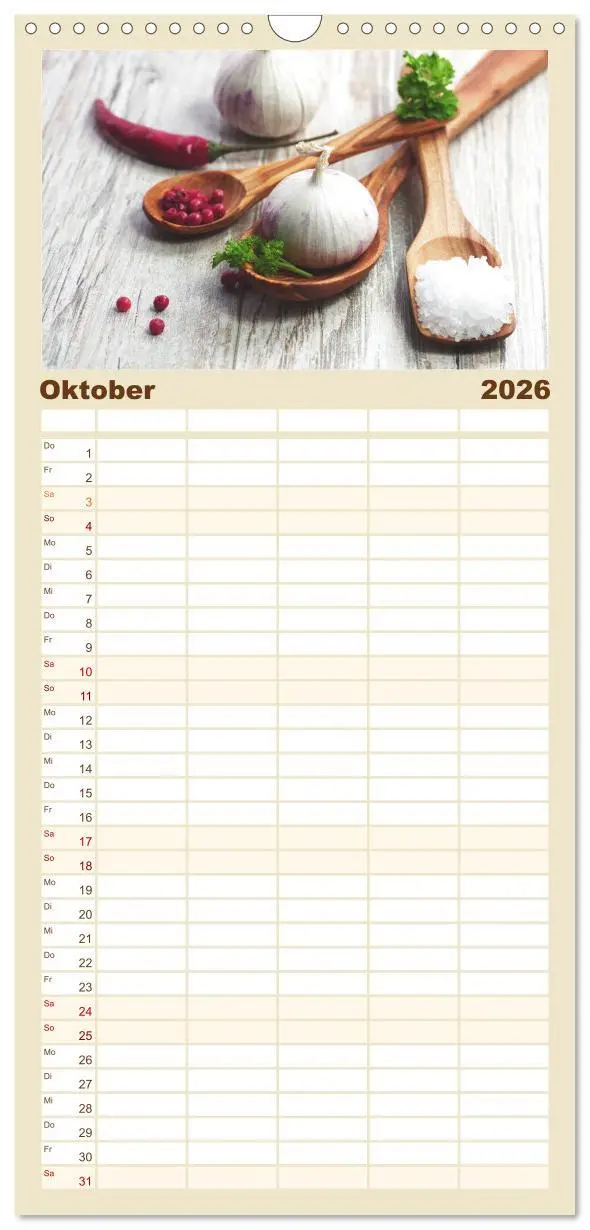 Bild: 9783516518931 | Familienplaner 2026 - Leichte Küche mit 5 Spalten (Wandkalender, 21...