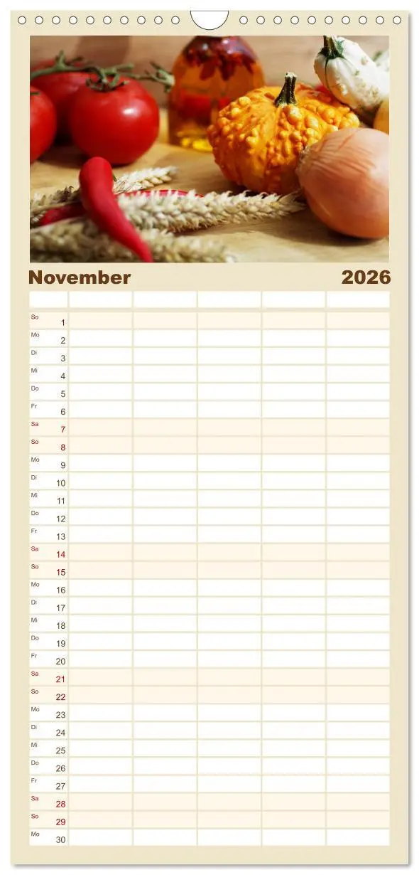 Bild: 9783516518931 | Familienplaner 2026 - Leichte Küche mit 5 Spalten (Wandkalender, 21...