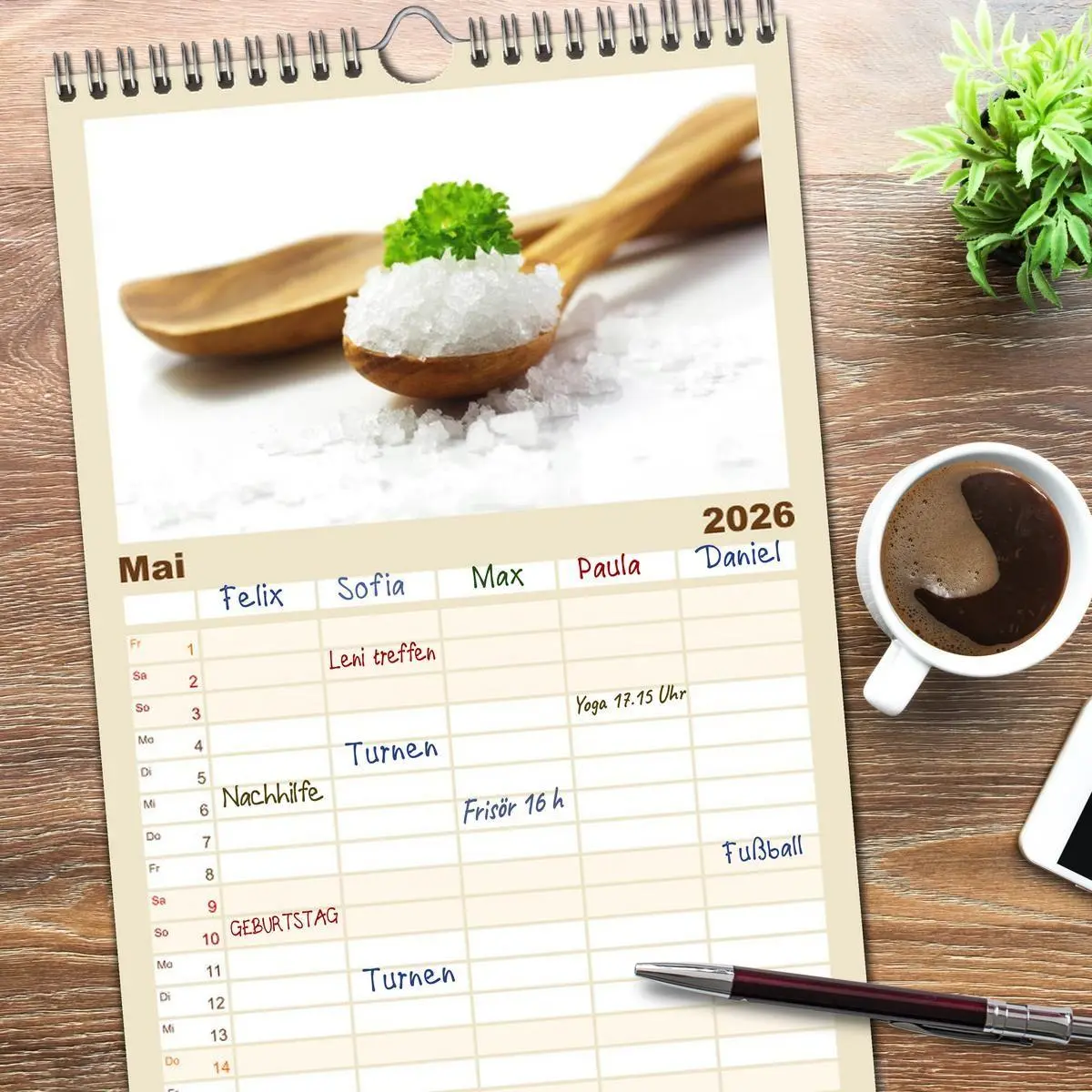 Bild: 9783516518931 | Familienplaner 2026 - Leichte Küche mit 5 Spalten (Wandkalender, 21...