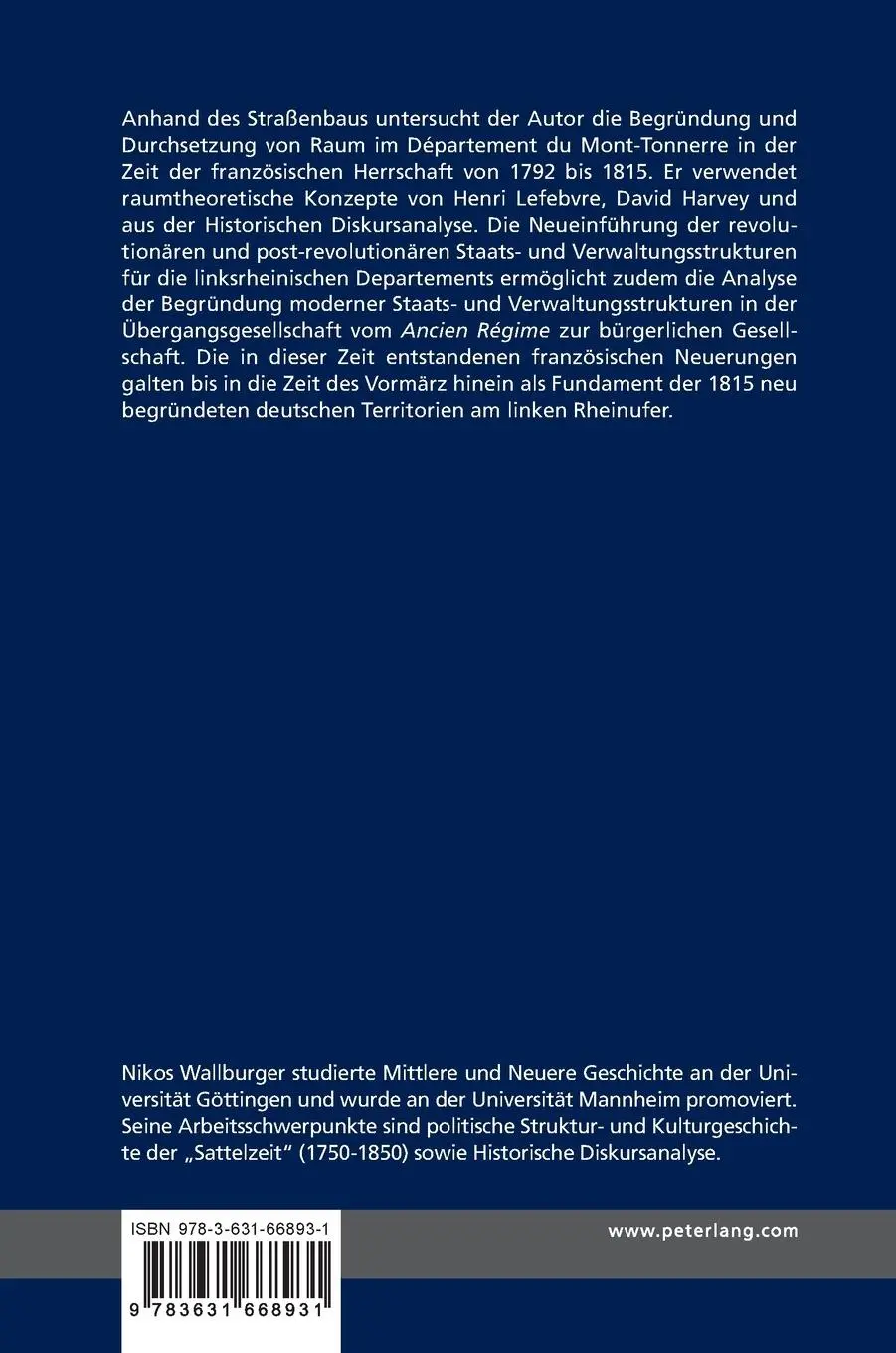 Rückseite: 9783631668931 | Raumordnung und Raumbegründung in politischen Umbruchszeiten | Buch
