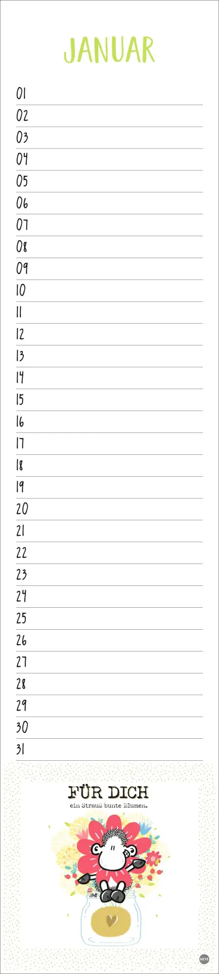 Bild: 9783756408931 | sheepworld Geburtstagskalender Langplaner | Kalender | Spiralbindung