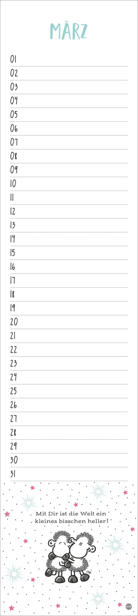 Bild: 9783756408931 | sheepworld Geburtstagskalender Langplaner | Kalender | Spiralbindung