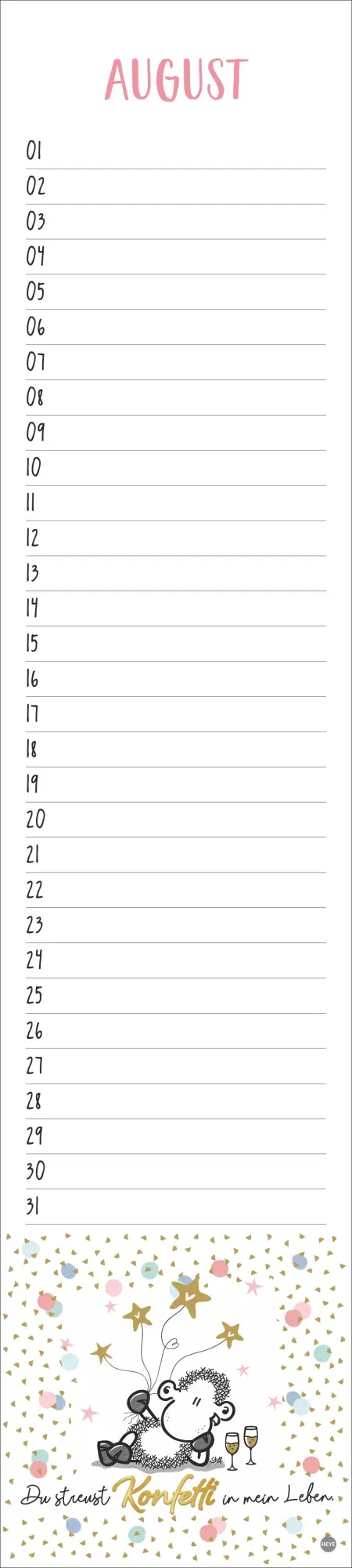 Bild: 9783756408931 | sheepworld Geburtstagskalender Langplaner | Kalender | Spiralbindung