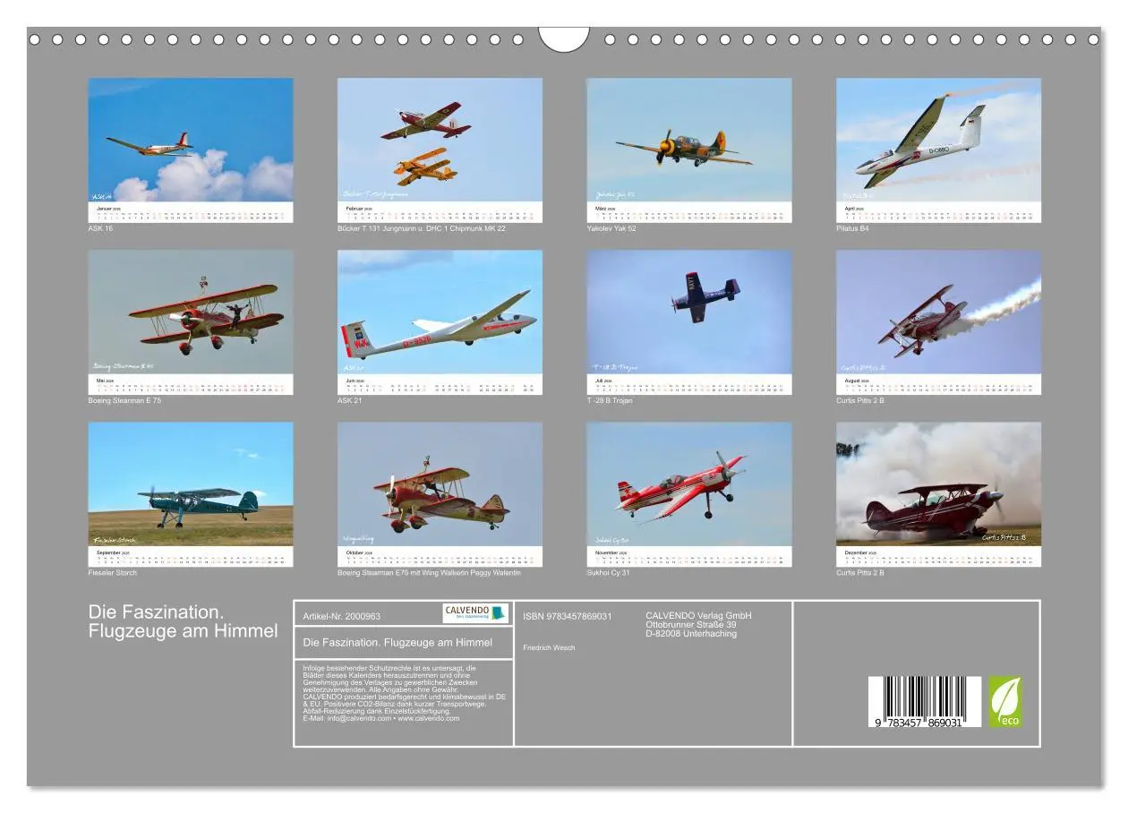 Bild: 9783457869031 | Die Faszination. Flugzeuge am Himmel (Wandkalender 2026 DIN A3...