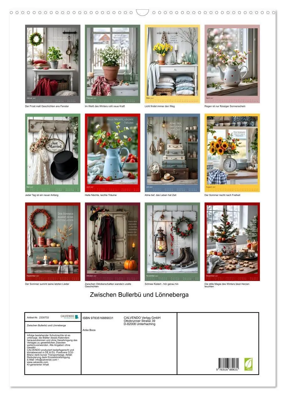 Bild: 9783516889031 | Zwischen Bullerbü und Lönneberga (Wandkalender 2027 DIN A2 hoch),...