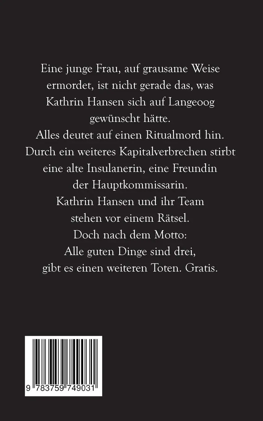 Rückseite: 9783759749031 | Langeoog Haie | 3. Fall für Kathrin Hansen, Grossdruck | Kim Lorenz