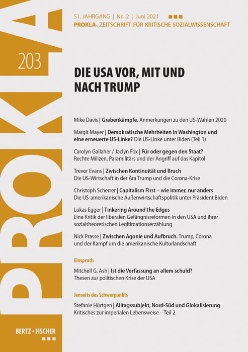 Cover: 9783865059031 | Die USA vor, mit und nach Trump | Prokla 203 | Taschenbuch | 204 S.