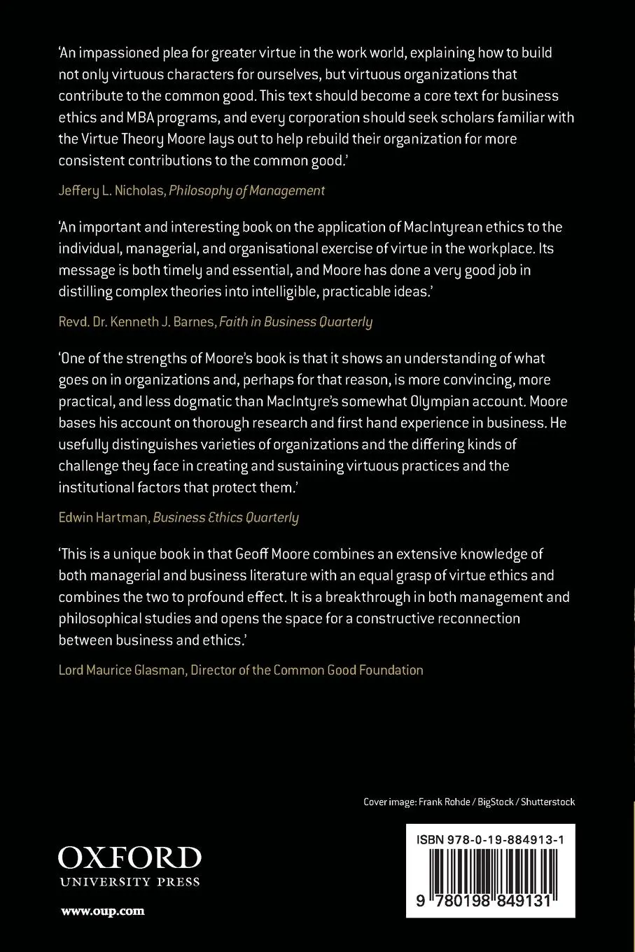 Rückseite: 9780198849131 | Virtue at Work | Ethics for Individuals, Managers, and Organizations