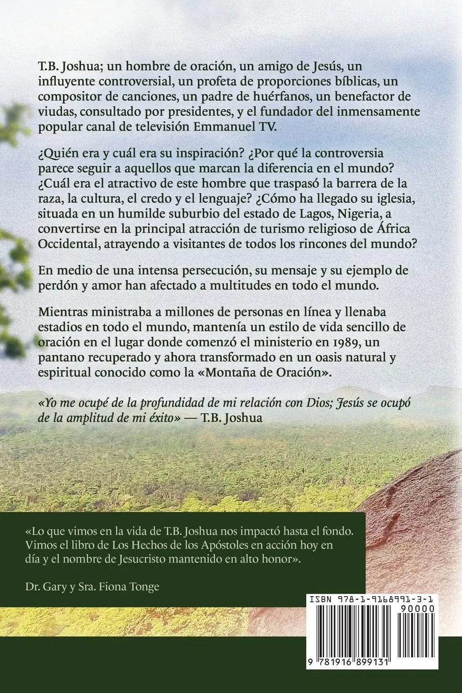 Rückseite: 9781916899131 | T.B. Joshua - Siervo de Dios | Gary J Tonge (u. a.) | Taschenbuch