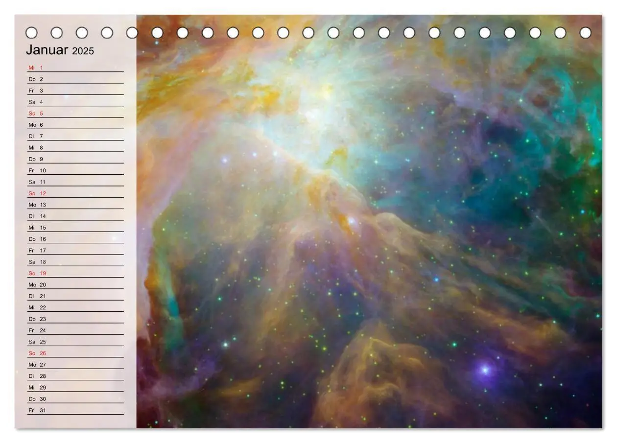 Bild: 9783435529131 | Universum. Farbenpracht der Gasnebel (Tischkalender 2025 DIN A5...