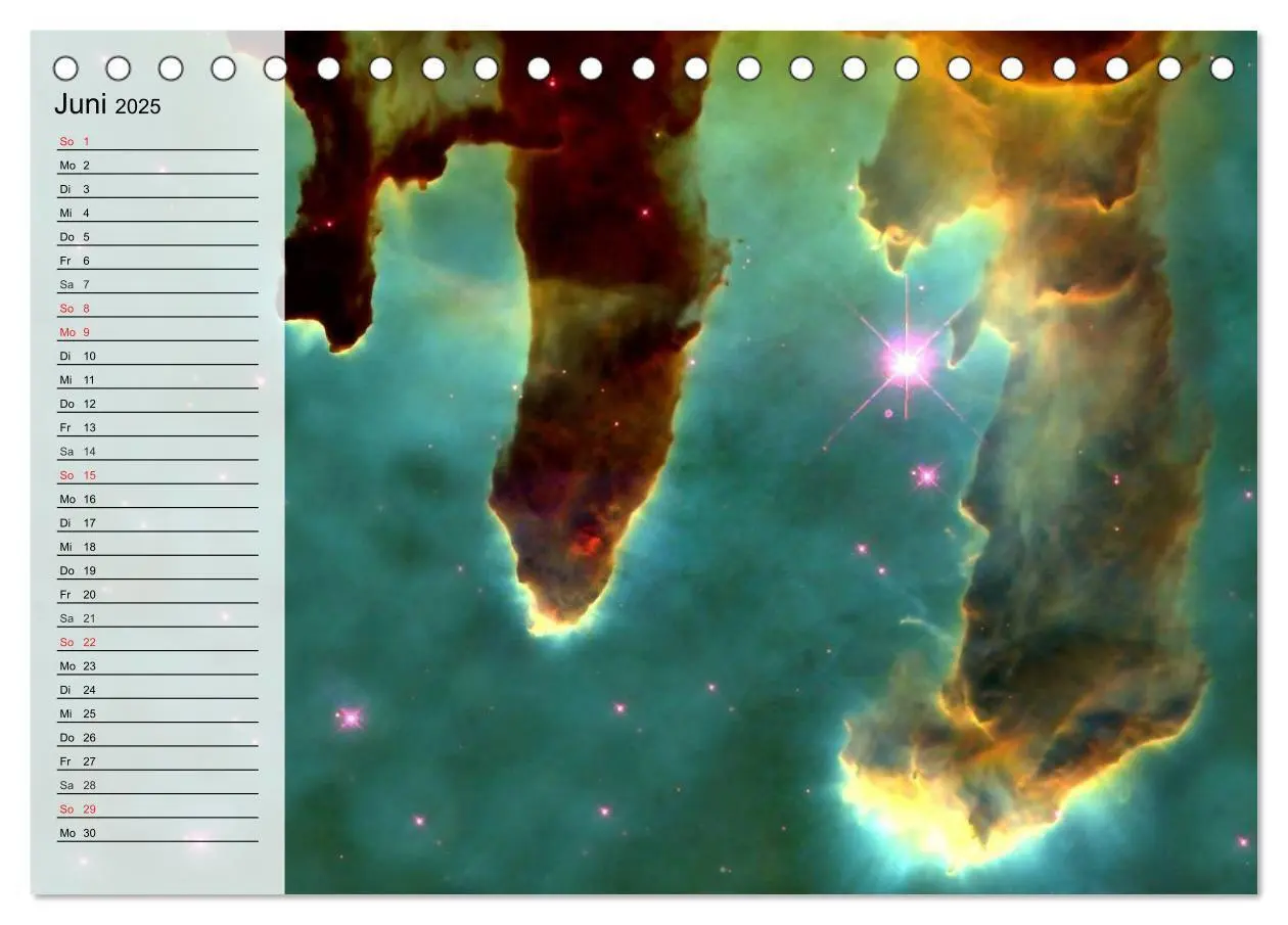 Bild: 9783435529131 | Universum. Farbenpracht der Gasnebel (Tischkalender 2025 DIN A5...
