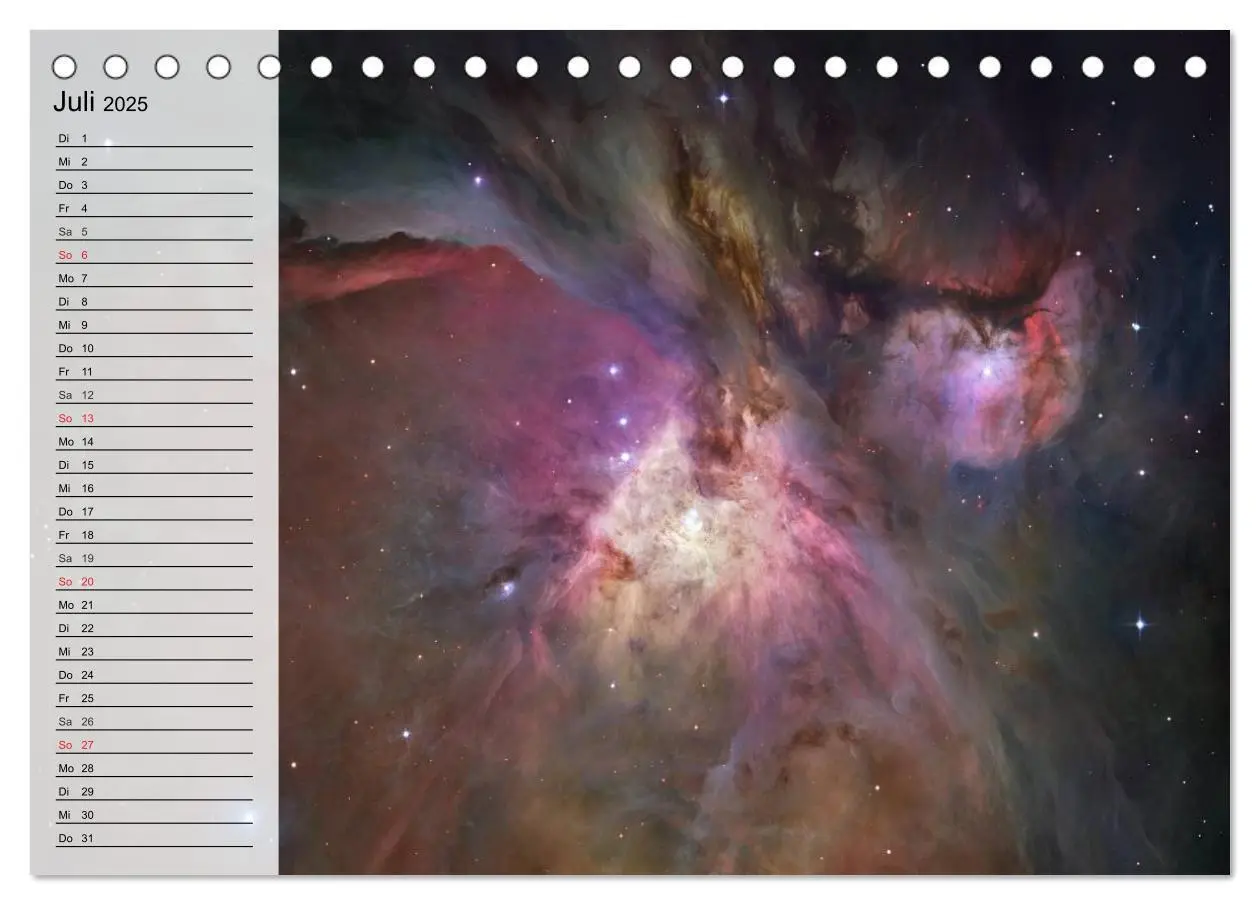 Bild: 9783435529131 | Universum. Farbenpracht der Gasnebel (Tischkalender 2025 DIN A5...