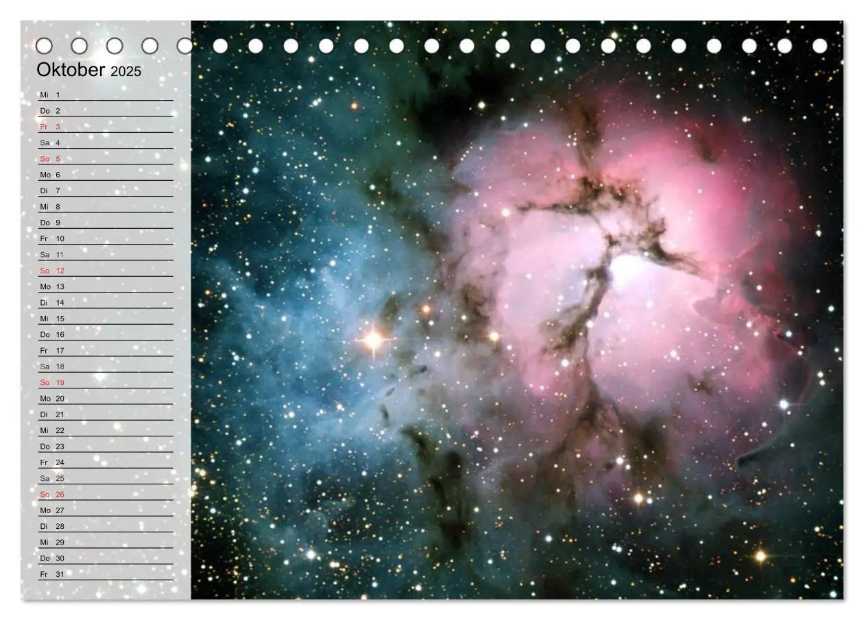 Bild: 9783435529131 | Universum. Farbenpracht der Gasnebel (Tischkalender 2025 DIN A5...