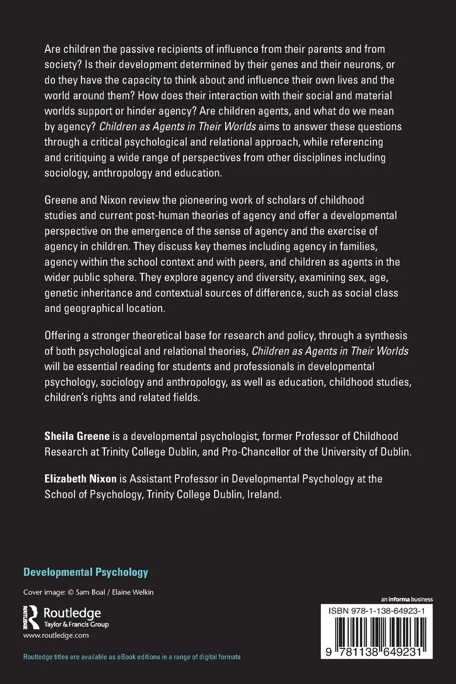 Rückseite: 9781138649231 | Children as Agents in Their Worlds | Sheila Greene (u. a.) | Buch