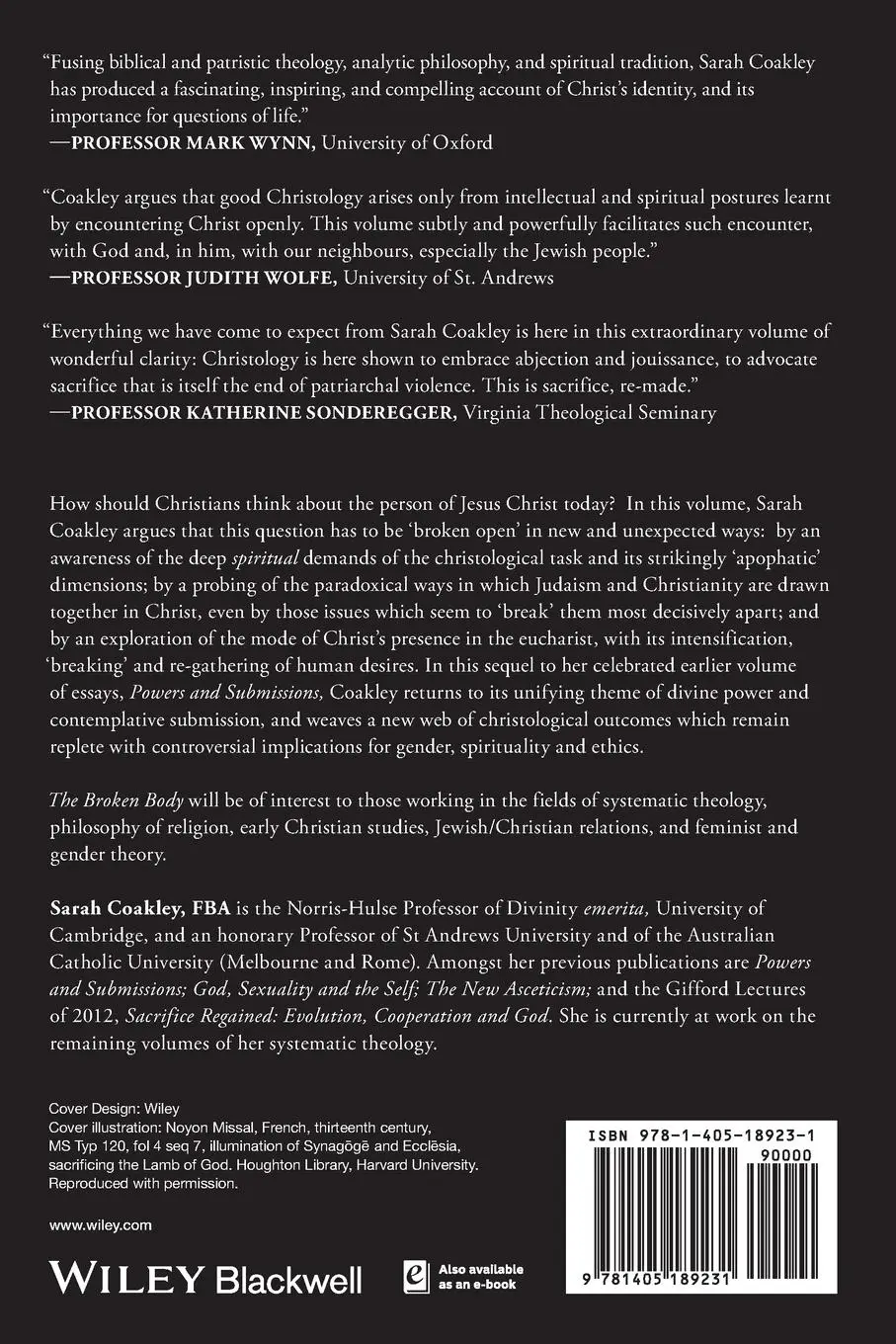 Rückseite: 9781405189231 | The Broken Body | Israel, Christ and Fragmentation | Sarah Coakley