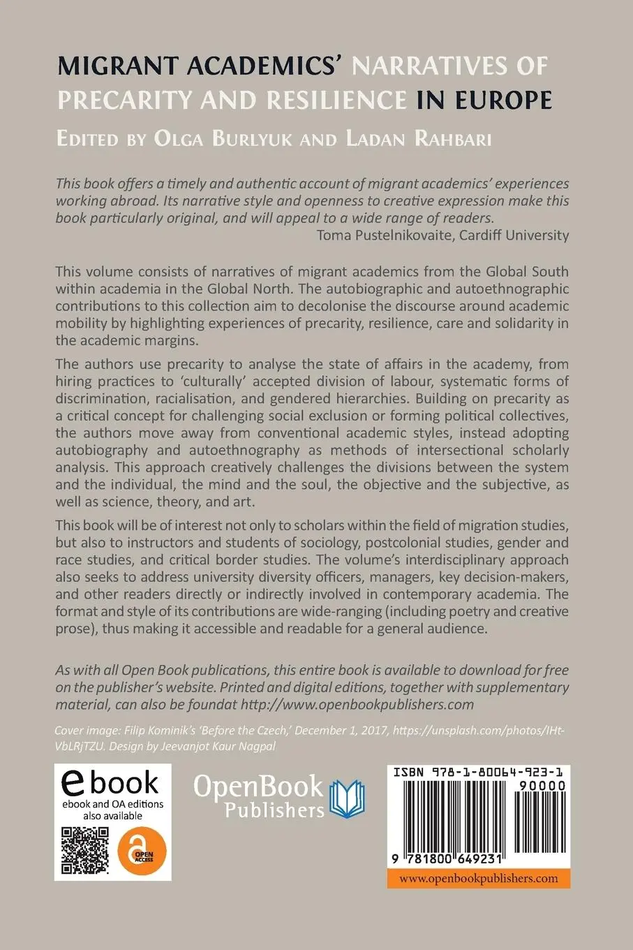 Rückseite: 9781800649231 | Migrant Academics' Narratives of Precarity and Resilience in Europe