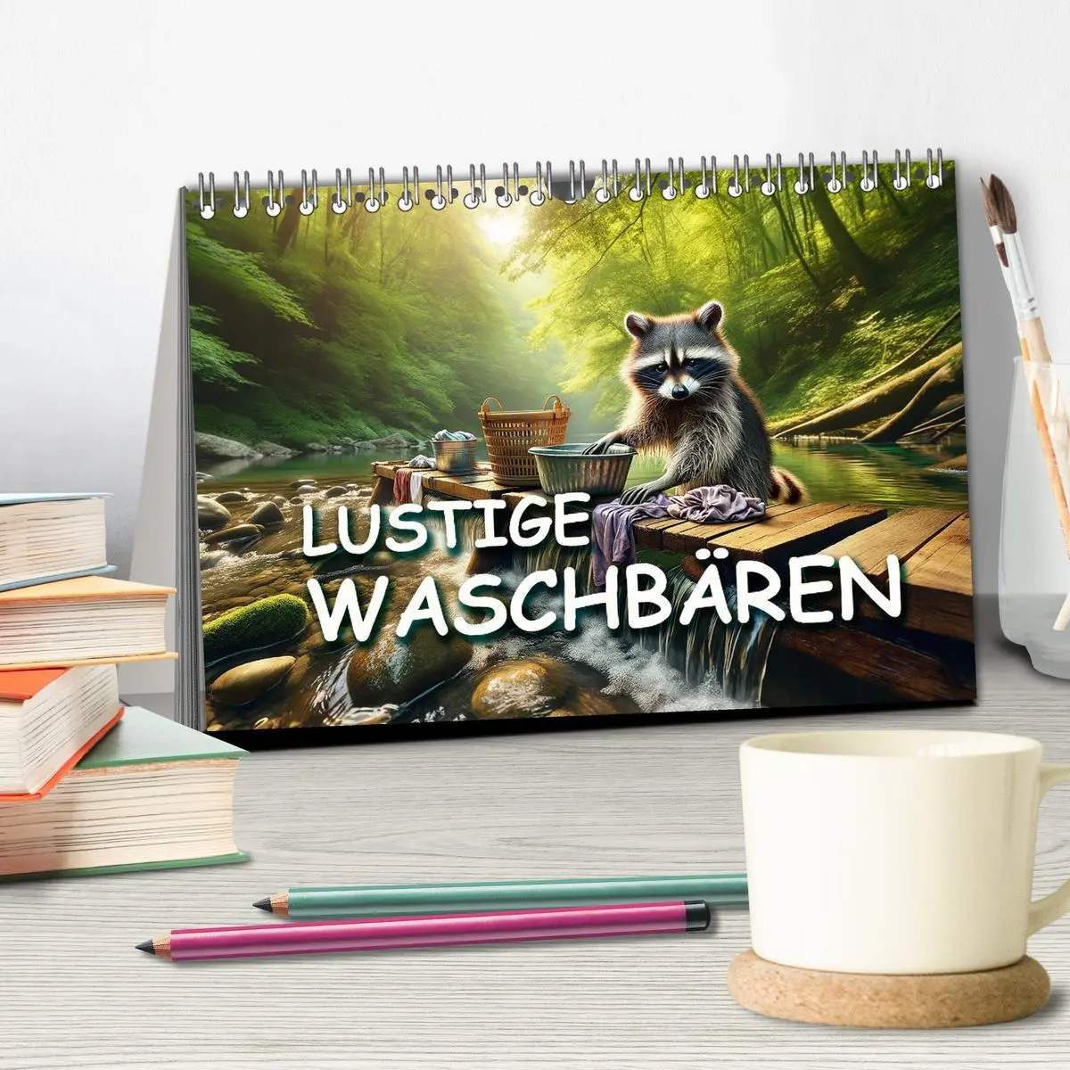 Bild: 9783457469231 | Lustige Waschbären (Tischkalender 2026 DIN A5 quer), CALVENDO...
