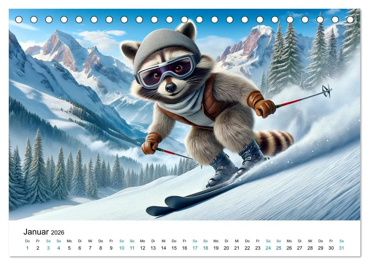 Bild: 9783457469231 | Lustige Waschbären (Tischkalender 2026 DIN A5 quer), CALVENDO...