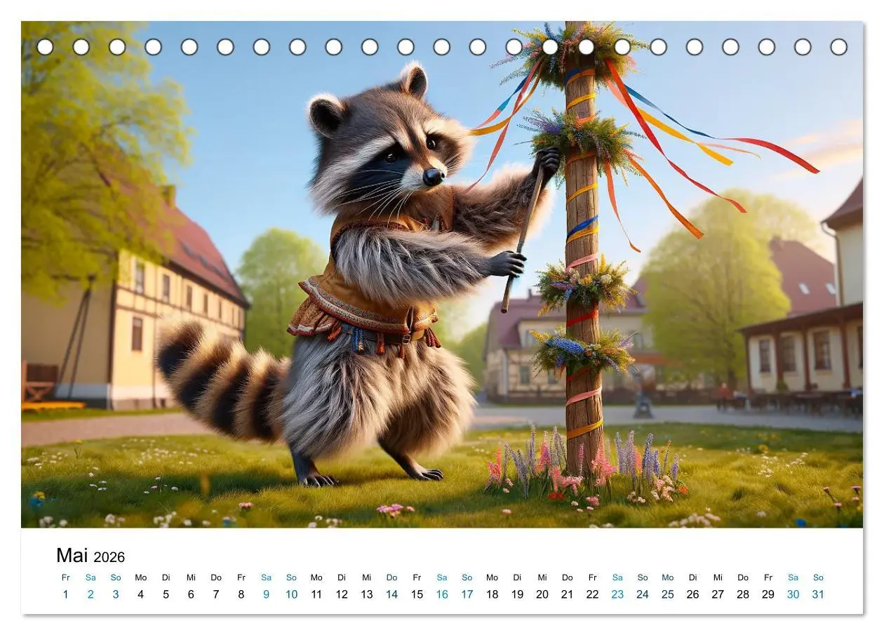 Bild: 9783457469231 | Lustige Waschbären (Tischkalender 2026 DIN A5 quer), CALVENDO...
