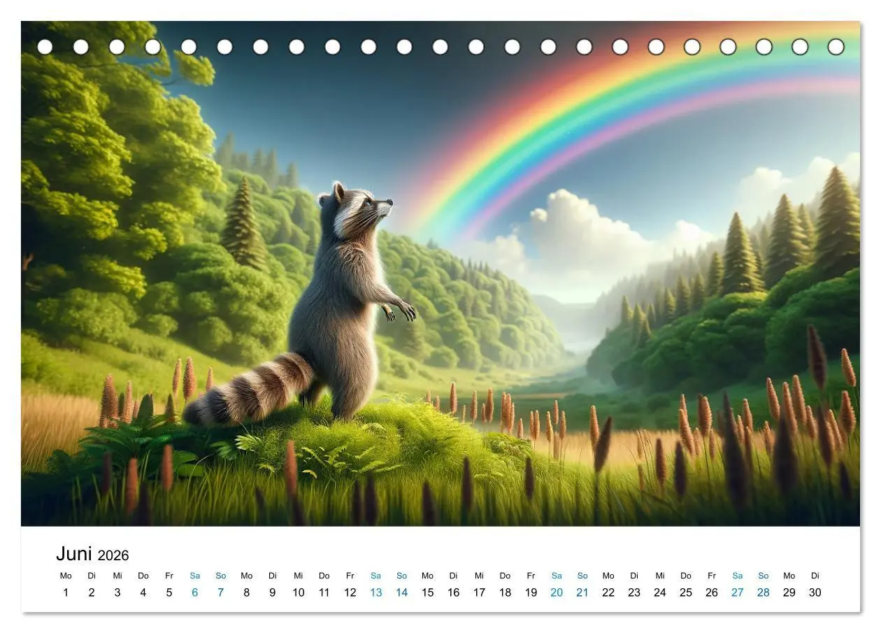 Bild: 9783457469231 | Lustige Waschbären (Tischkalender 2026 DIN A5 quer), CALVENDO...