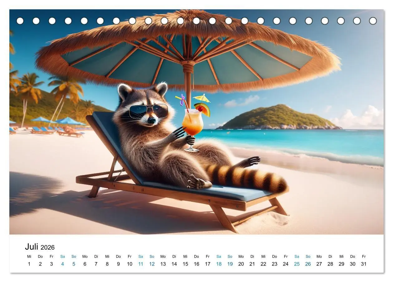 Bild: 9783457469231 | Lustige Waschbären (Tischkalender 2026 DIN A5 quer), CALVENDO...