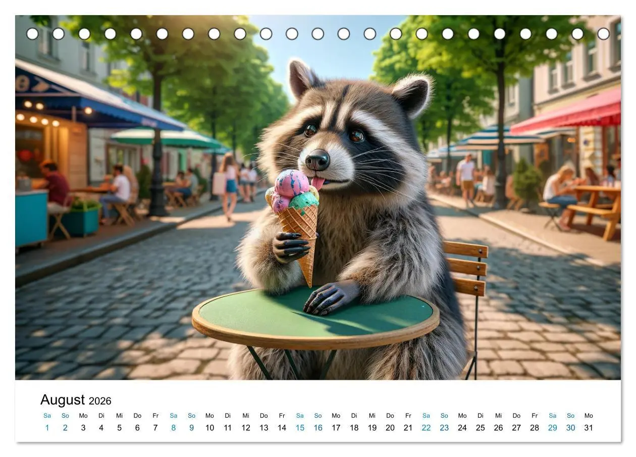 Bild: 9783457469231 | Lustige Waschbären (Tischkalender 2026 DIN A5 quer), CALVENDO...