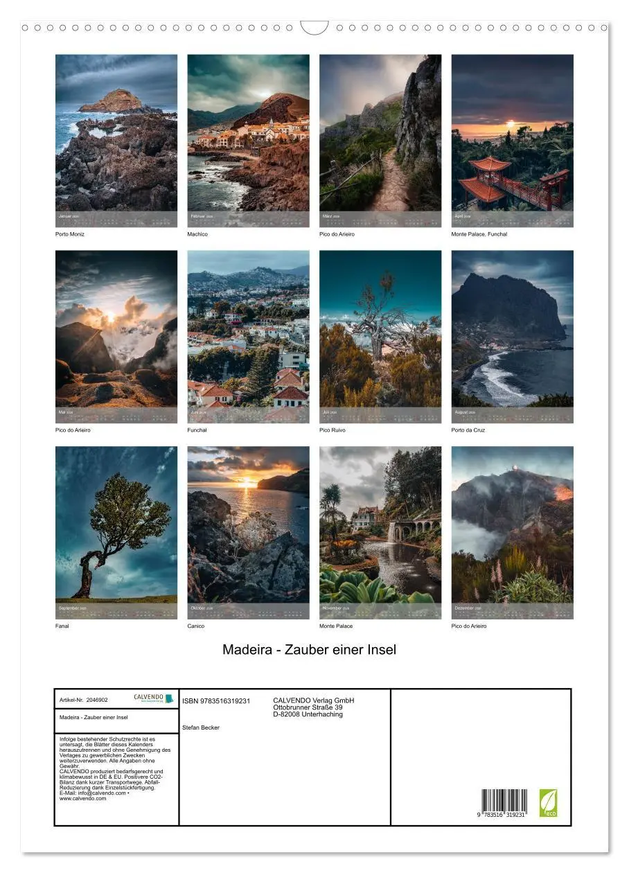 Bild: 9783516319231 | Madeira - Zauber einer Insel (Wandkalender 2026 DIN A2 hoch),...