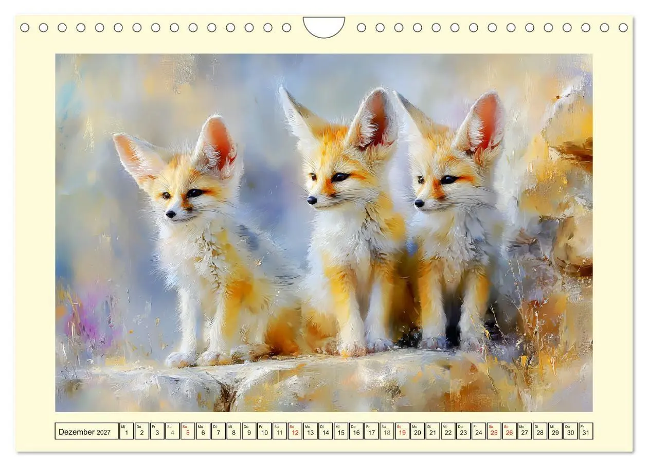 Bild: 9783516799231 | Fenneks. Kleine Wüstenfüchse im Saharasand (Wandkalender 2027 DIN...