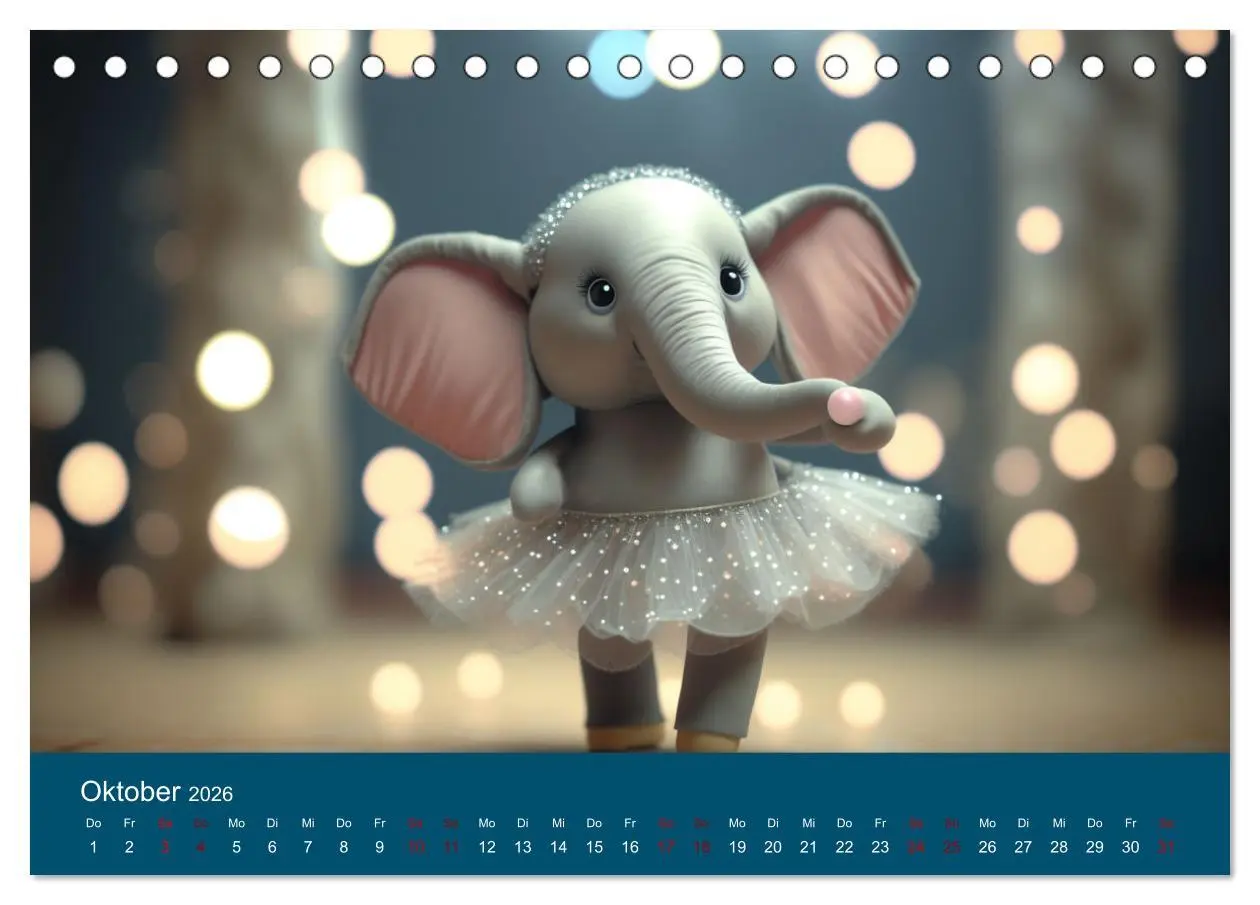 Bild: 9783457529331 | Die lustigen Dickhäuter. Ein Kalender für gute Laune (Tischkalender...
