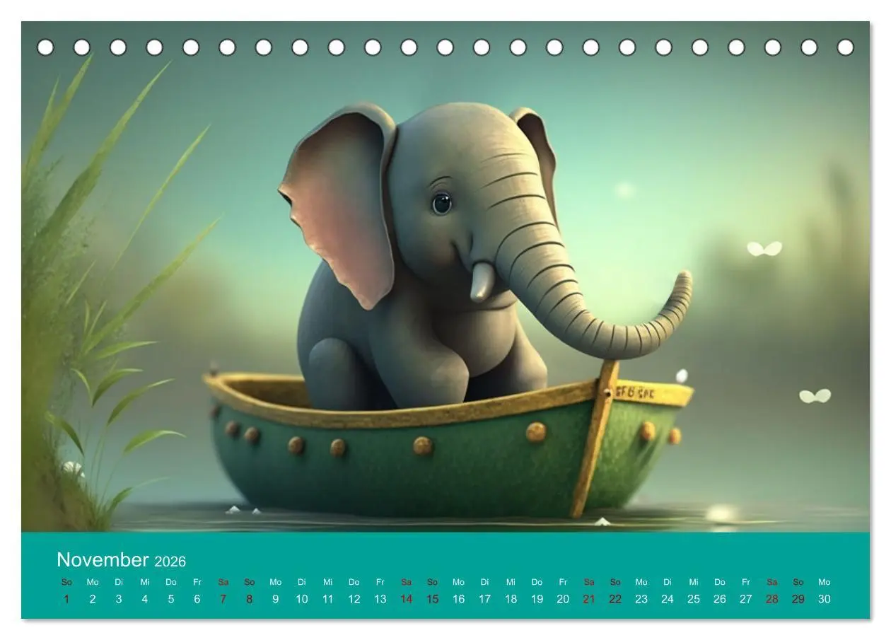 Bild: 9783457529331 | Die lustigen Dickhäuter. Ein Kalender für gute Laune (Tischkalender...