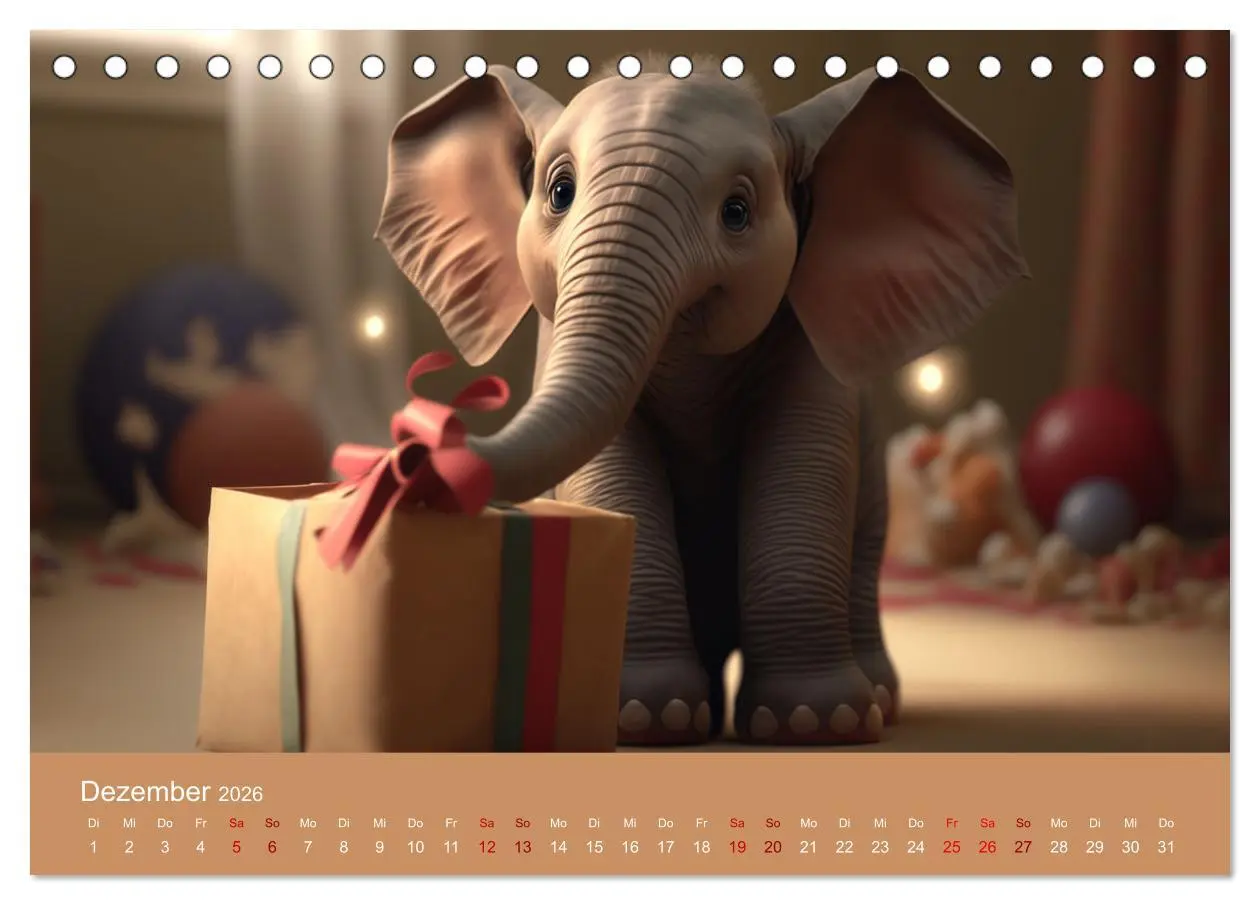 Bild: 9783457529331 | Die lustigen Dickhäuter. Ein Kalender für gute Laune (Tischkalender...