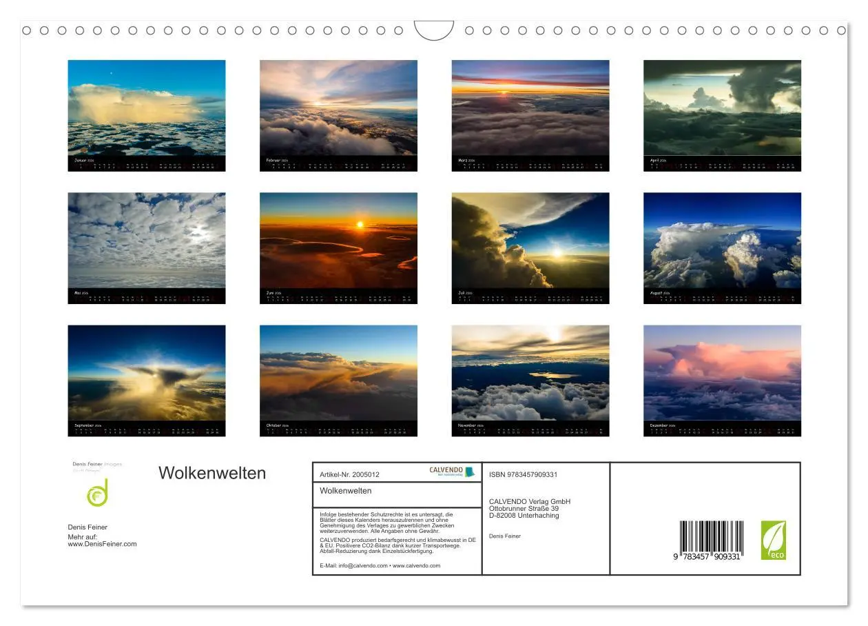 Bild: 9783457909331 | Wolkenwelten (Wandkalender 2026 DIN A3 quer), CALVENDO Monatskalender