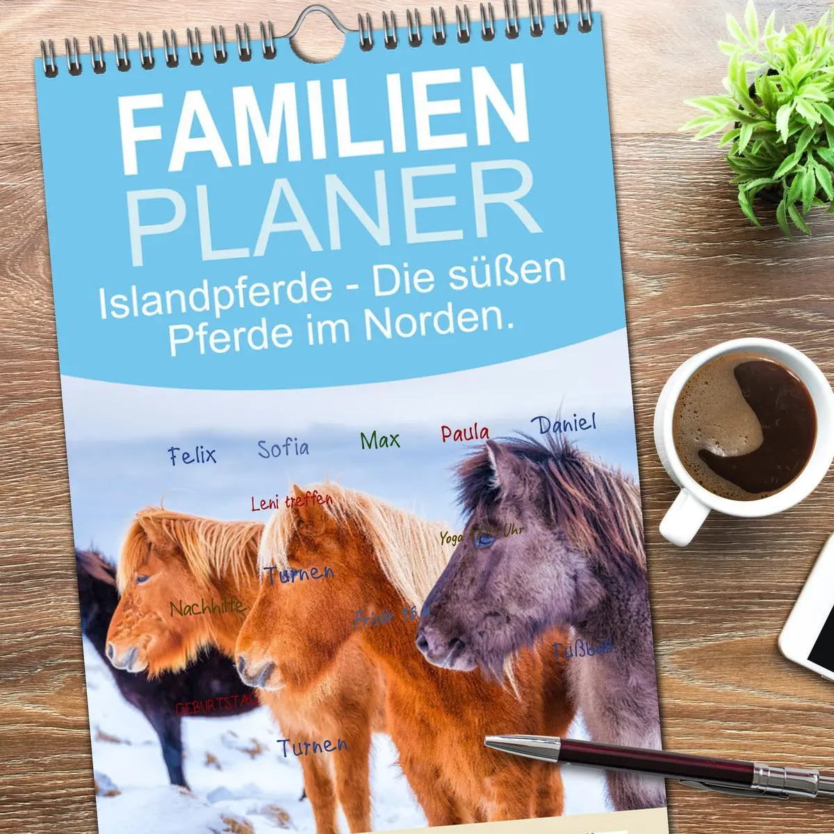 Bild: 9783516619331 | Familienplaner 2026 - Islandpferde - Die süßen Pferde im Norden....