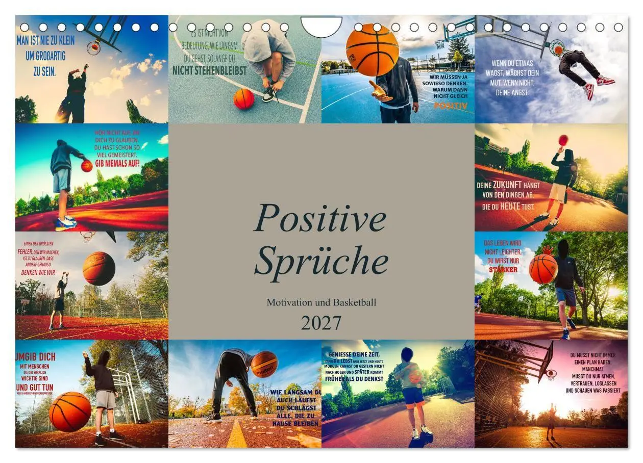 Cover: 9783569569331 | Positive Sprüche - Motivation und Basketball (Wandkalender 2027 DIN...