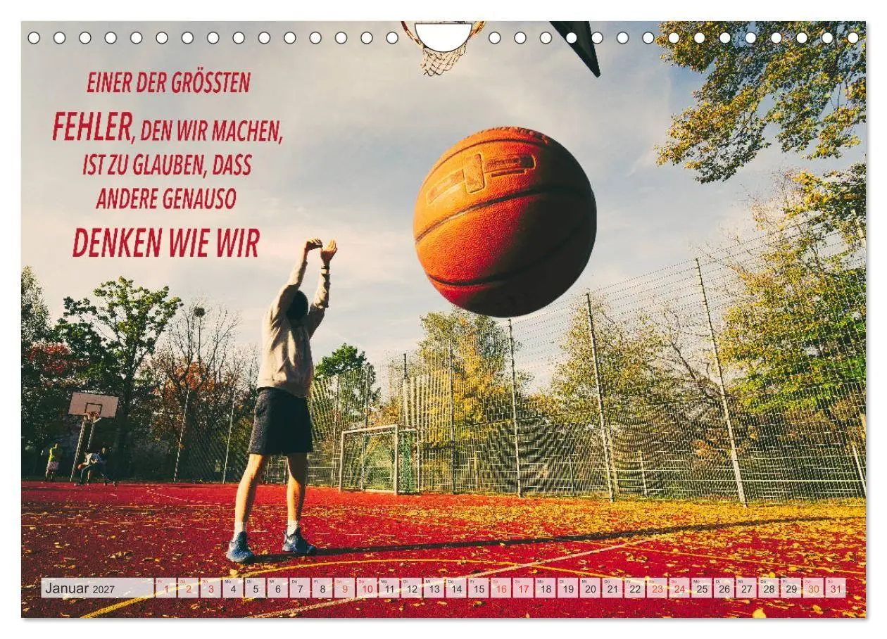 Bild: 9783569569331 | Positive Sprüche - Motivation und Basketball (Wandkalender 2027 DIN...