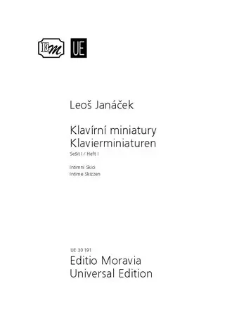 Cover: 9783702429331 | Klavierminiaturen 1 | Leos Janacek | Buch | Universal Edition