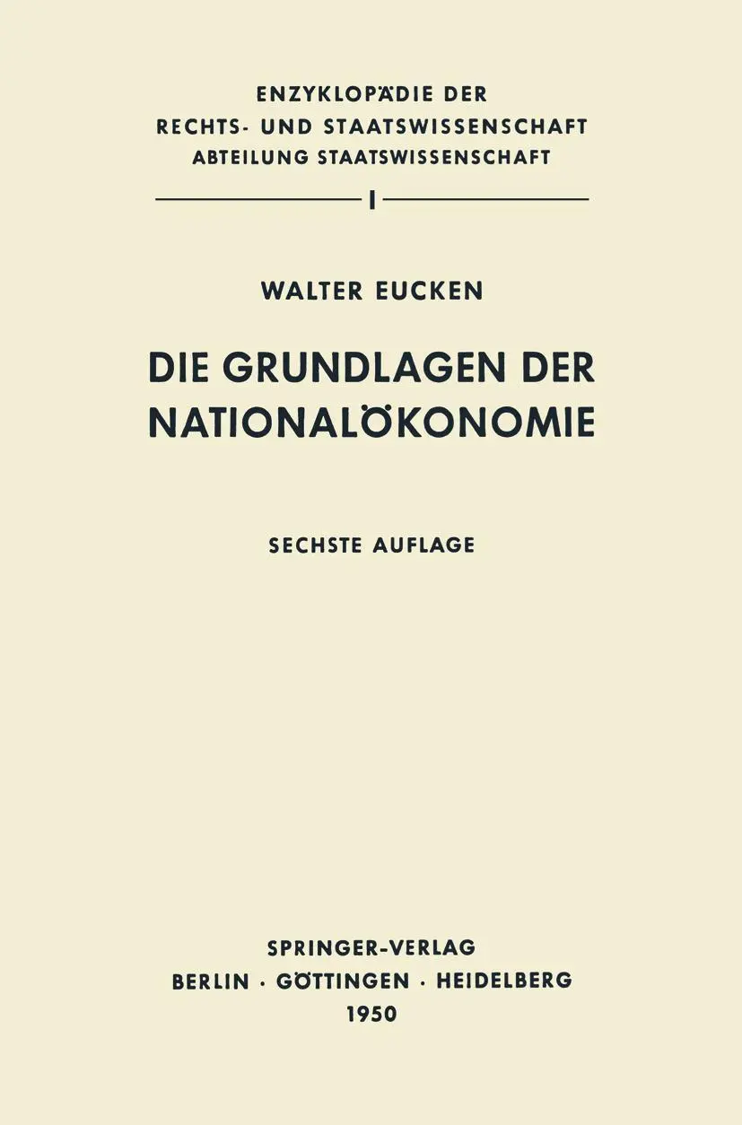 Cover: 9783642649431 | Die Grundlagen der Nationalökonomie | Walter Eucken | Taschenbuch