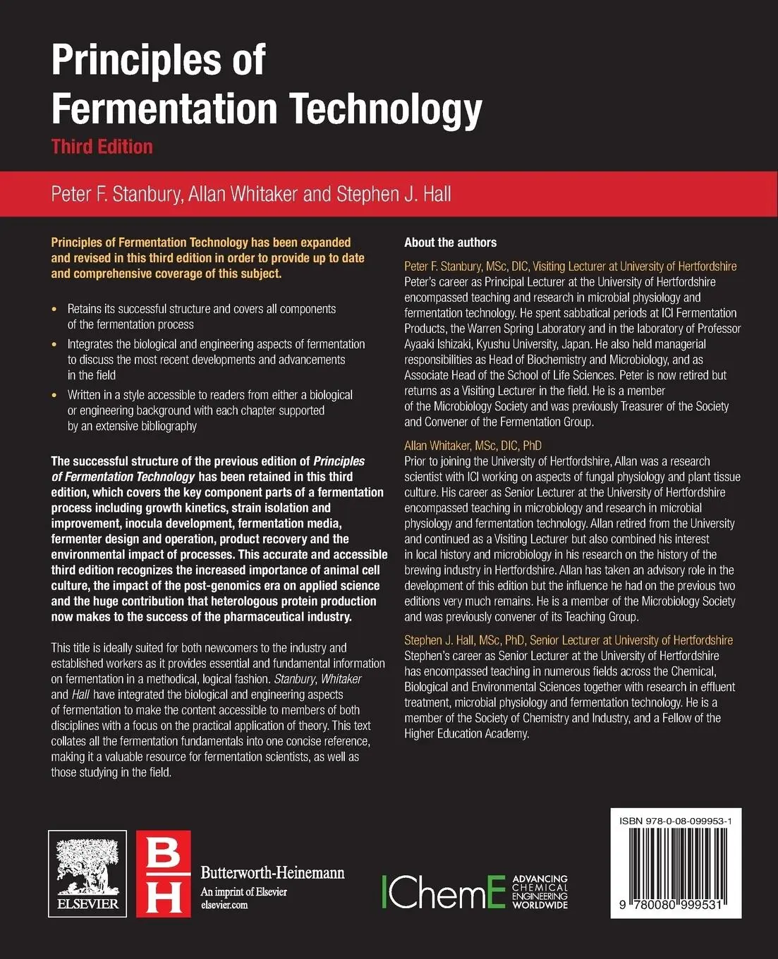 Rückseite: 9780080999531 | Principles of Fermentation Technology | Allan Whitaker (u. a.) | Buch