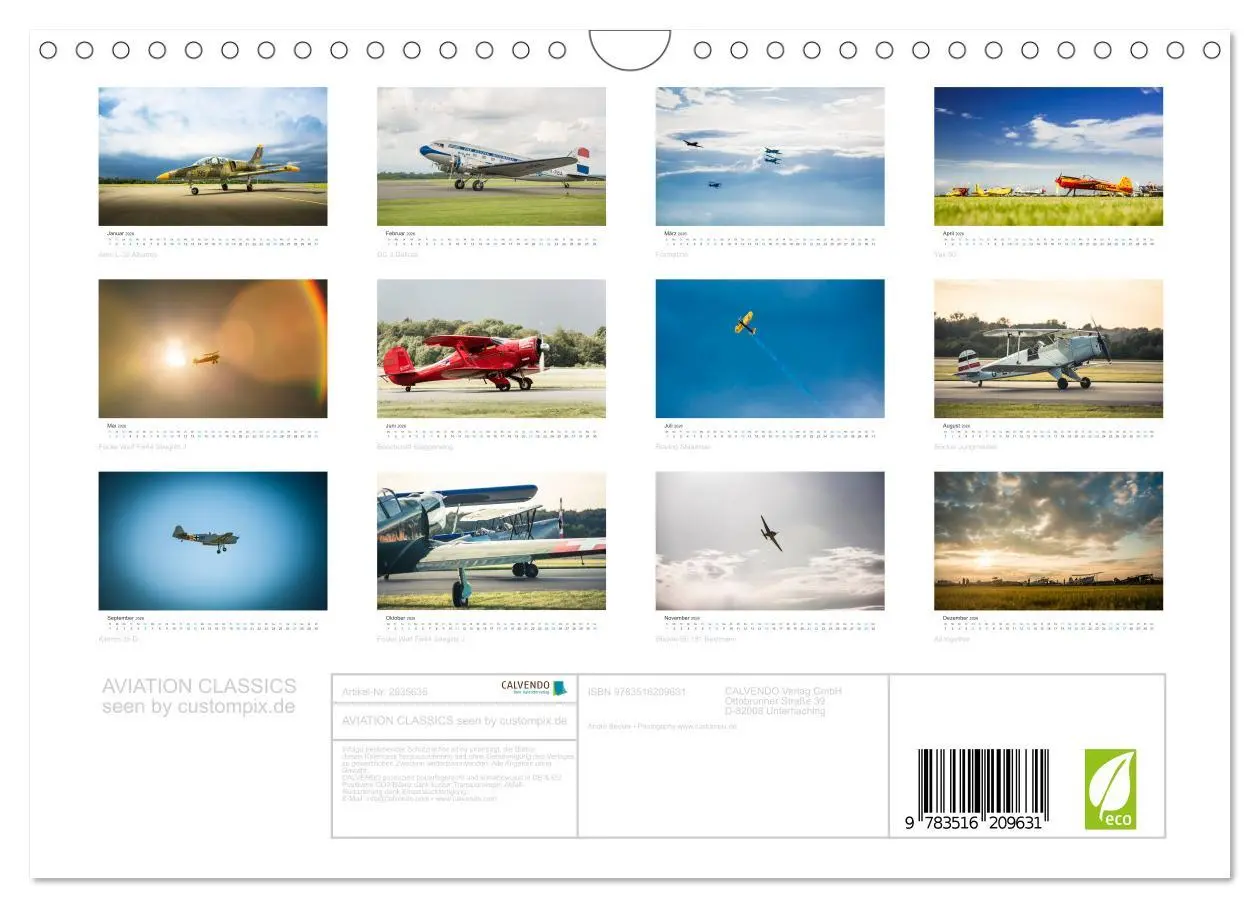 Bild: 9783516209631 | AVIATION CLASSICS seen by custompix.de (Wandkalender 2026 DIN A4...