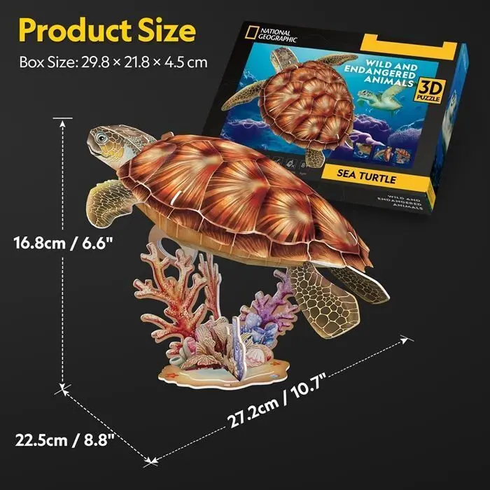 Bild: 7640409429731 | CUBICFUN - 3D Puzzle Meeresschildkröte 31 Teile | Spiel | 661080
