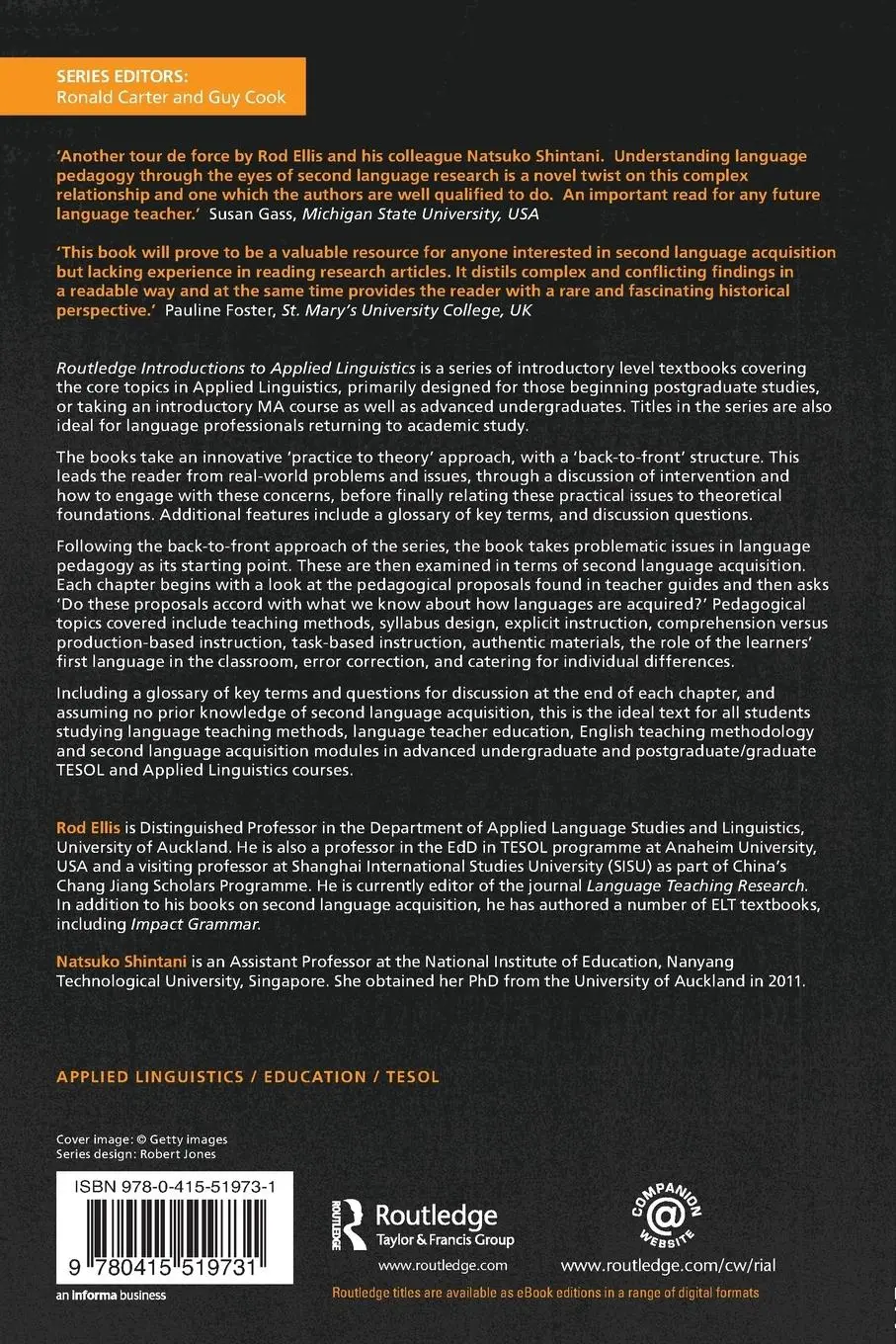 Rückseite: 9780415519731 | Exploring Language Pedagogy through Second Language Acquisition...