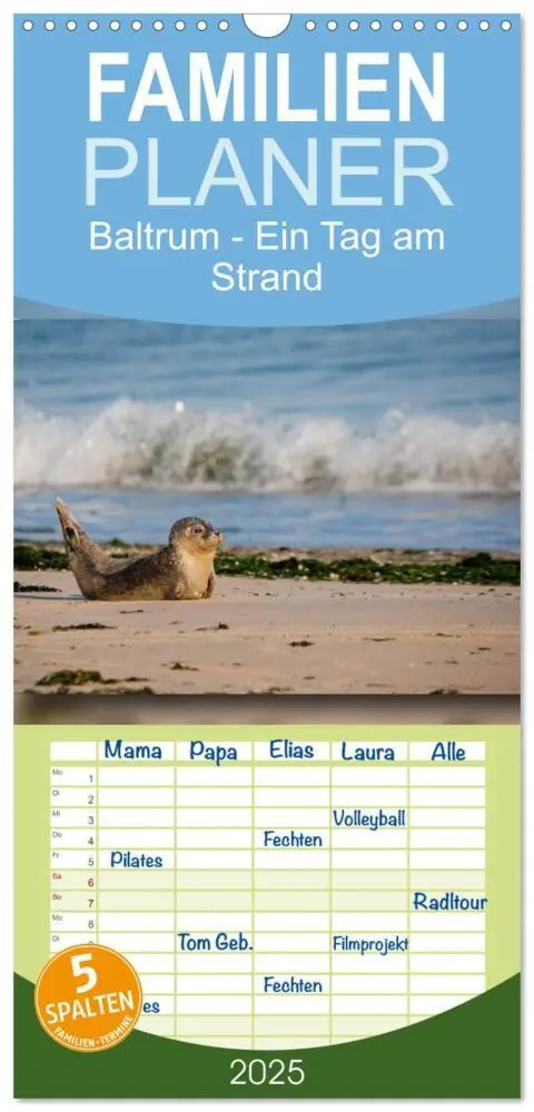 Cover: 9783457109731 | Familienplaner 2025 - Baltrum - Ein Tag am Strand mit 5 Spalten...