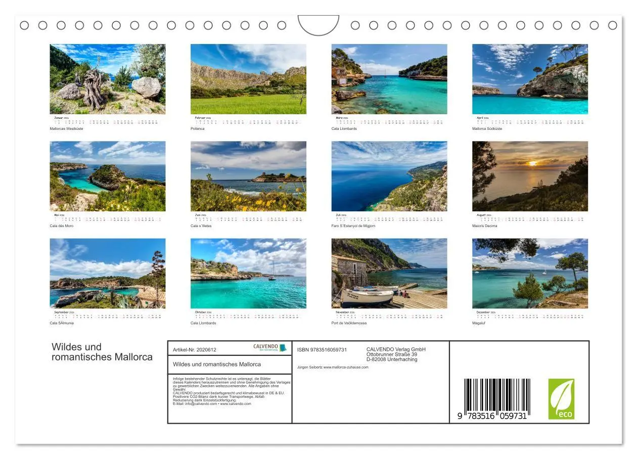 Bild: 9783516059731 | Wildes und romantisches Mallorca (Wandkalender 2026 DIN A4 quer),...