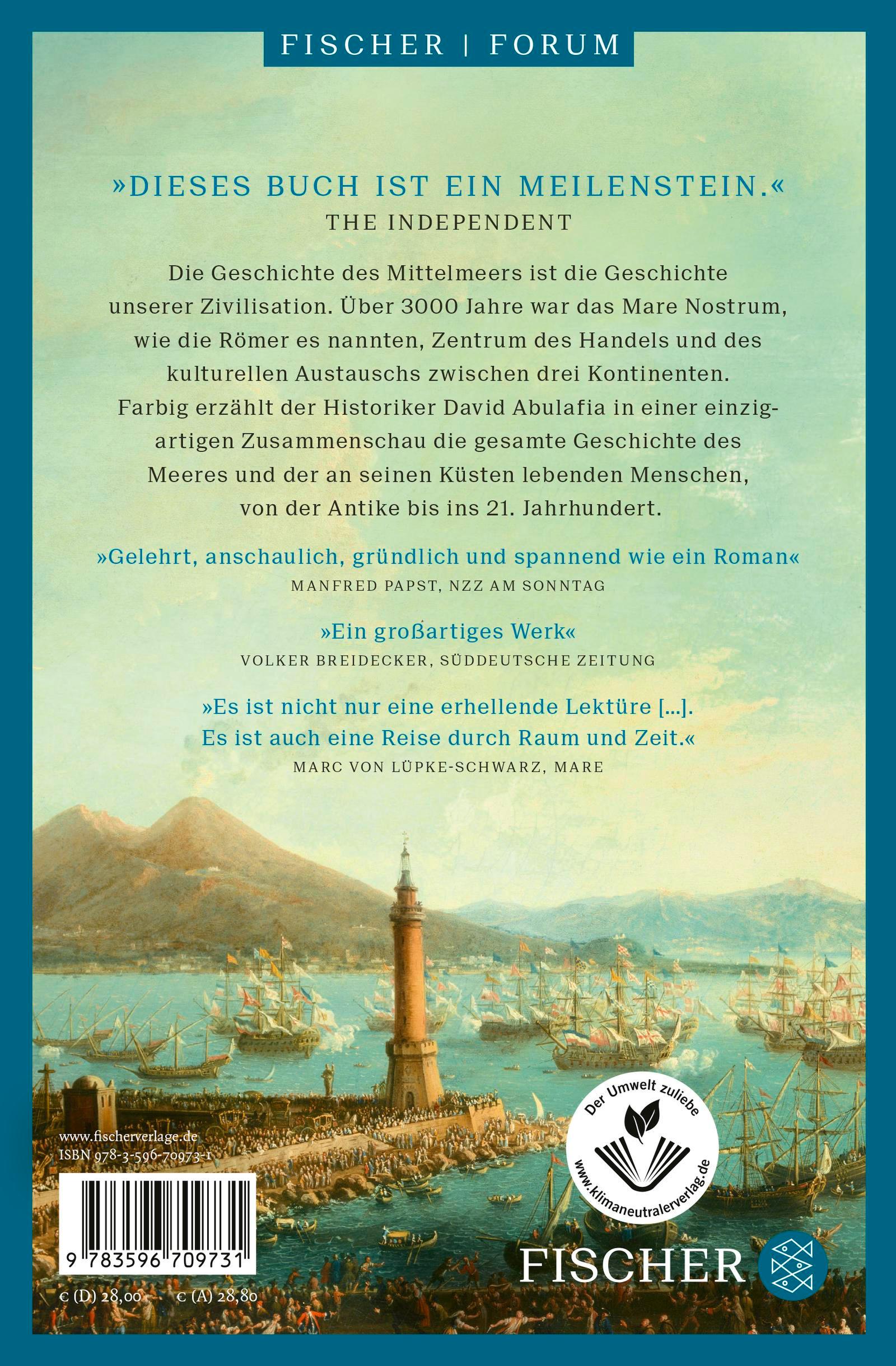 Rückseite: 9783596709731 | Das Mittelmeer | Eine Biographie | David Abulafia | Taschenbuch | 2023