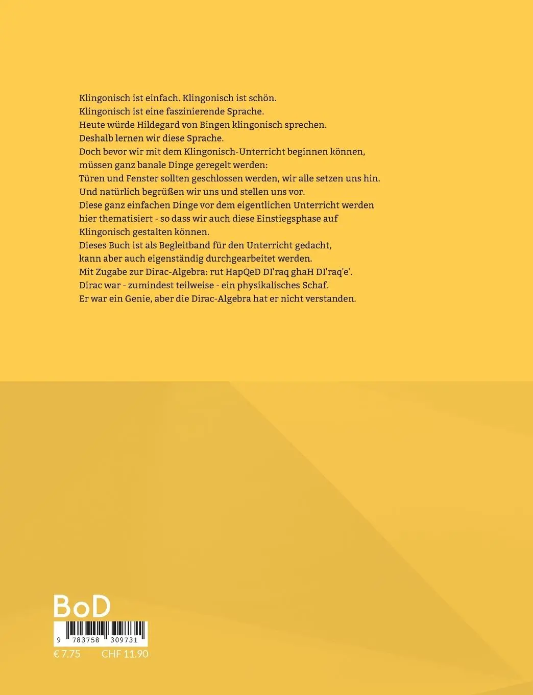 Rückseite: 9783758309731 | Klingonische Basics vor dem Unterrichtsbeginn | Martin Erik Horn
