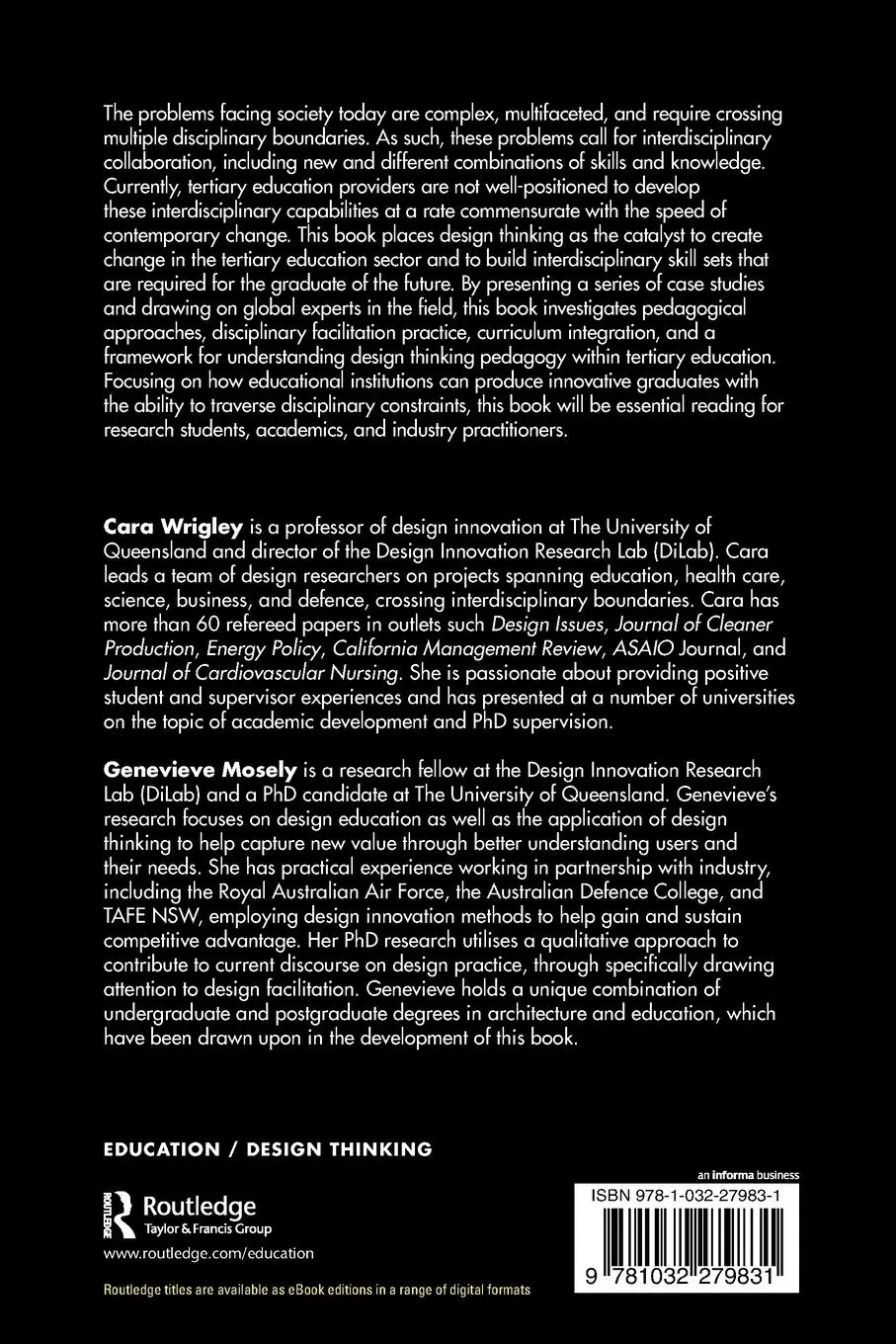 Rückseite: 9781032279831 | Design Thinking Pedagogy | Cara Wrigley (u. a.) | Taschenbuch | 2022