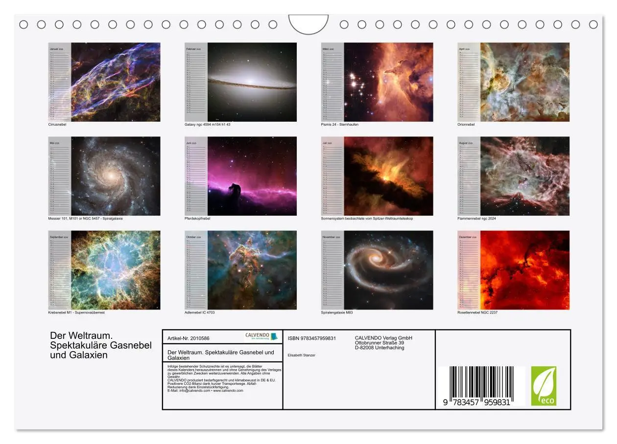Bild: 9783457959831 | Der Weltraum. Spektakuläre Gasnebel und Galaxien (Wandkalender 2026...