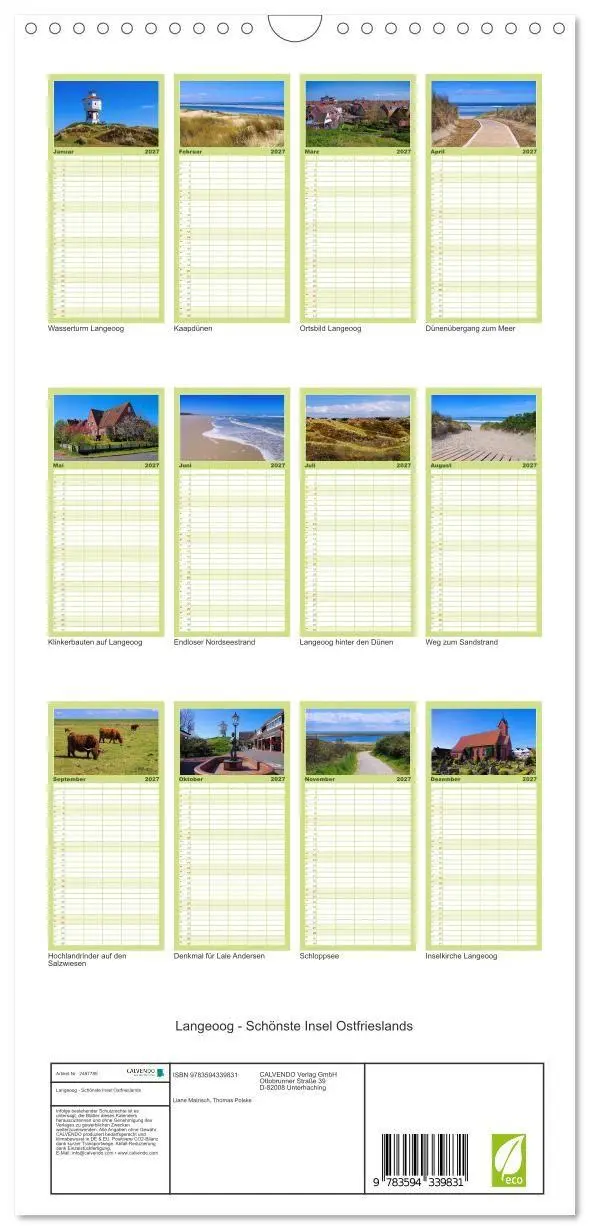 Bild: 9783594339831 | Familienplaner 2027 - Langeoog - Schönste Insel Ostfrieslands mit 5...