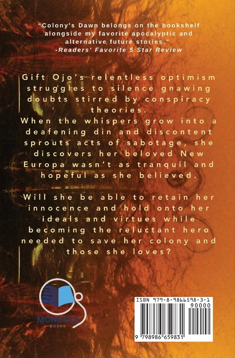 Rückseite: 9798986659831 | Colony's Dawn | Book One of the New Europa Trilogy | N Joseph Glass