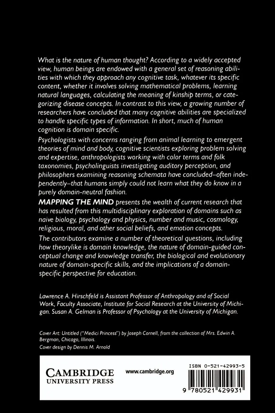 Rückseite: 9780521429931 | Mapping the Mind | Domain Specificity in Cognition and Culture | Buch
